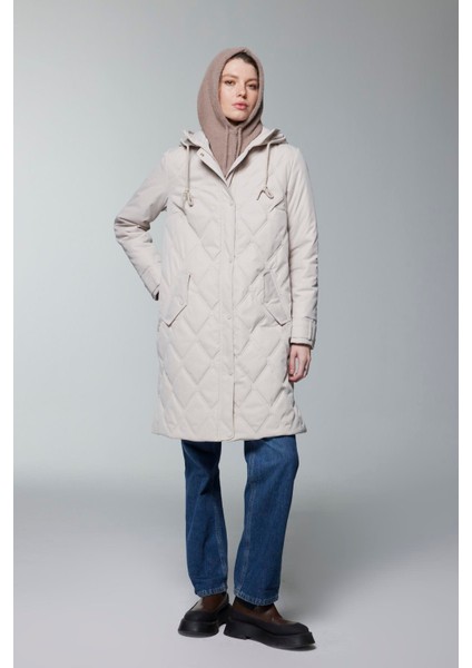 Kapüşonlu Fermuar Detaylı Kapitone Mont modelleri