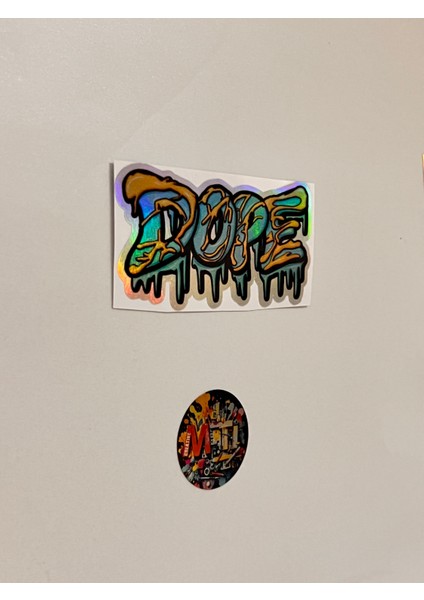 Dope Mavi Sarı Hologramlı - Araba Motosiklet Kask Laptop Cam Etiket Baskı 10,5x5,5cm fiyatları