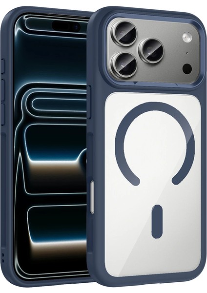 Apple iPhone 17 Pro Kılıf M-Safe Şarj Özellikli Metal Kamera Çerçeveli Redclick Tiko Kapak