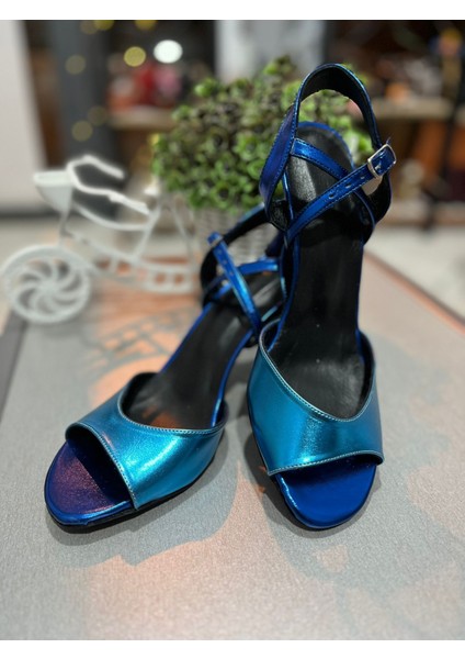Sax Mavi Kapalı Topuk 8,5 cm 13 Pont Tango, Dans ve Abiye Ayakkabı