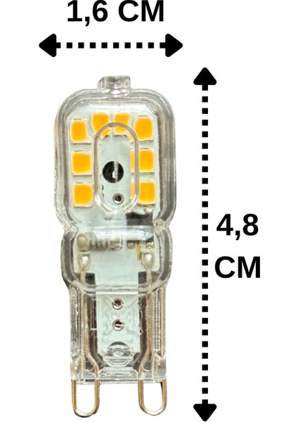 (5 adet) OSAKA 3W Sarı Işık (3000K) Dim Edilebilir G9 Duylu LED Kapsül Ampul fiyatları