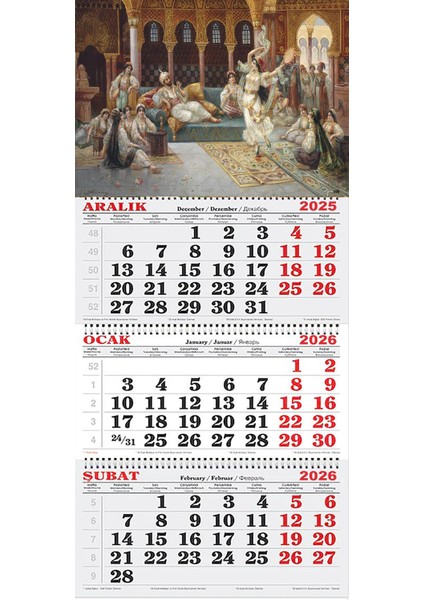 2026 Yılı Gemici Takvimi-A Harem By J. G. Delincourt