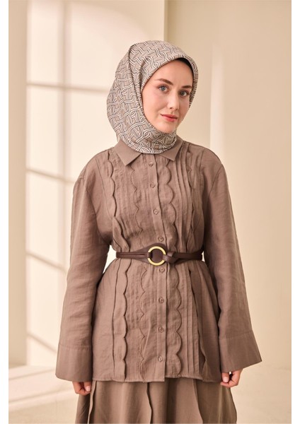 Twill Ipek Eşarp - 11479-13 Vizon Ekru modelleri