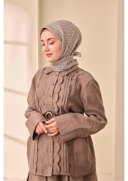 Twill Ipek Eşarp - 11479-13 Vizon Ekru fırsatları