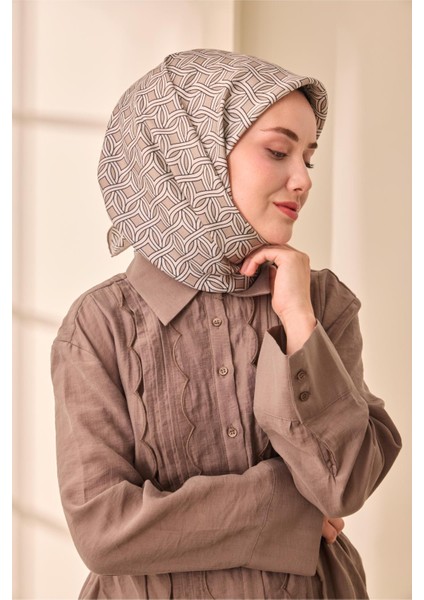 Twill Ipek Eşarp - 11479-13 Vizon Ekru