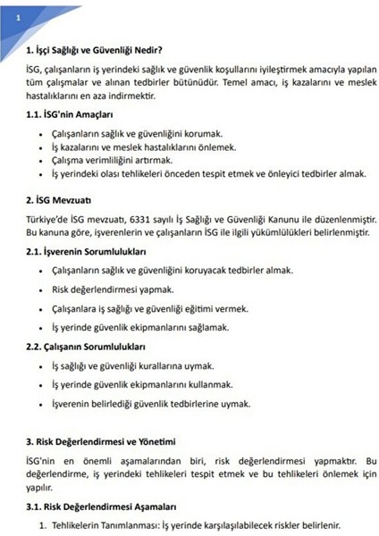 Iş Sağlığı ve Güvenliği Eğitim Kitabı fiyatları