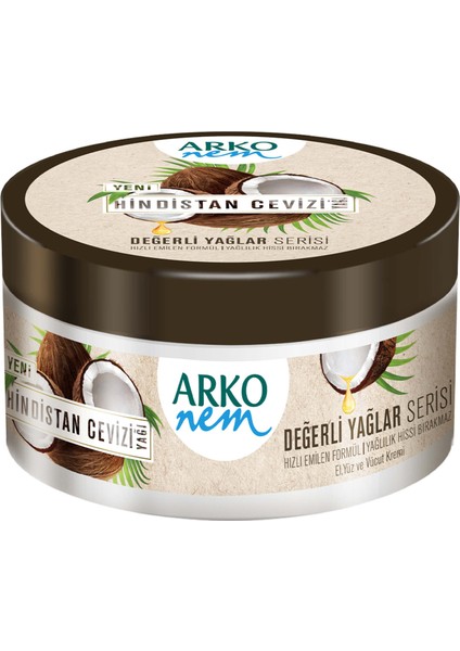 Nem Krem Değerli Yağlar Hindistan Cevizi 250 ml 3 Adet