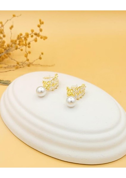 Serena Inci Yaprak Gold Küpe indirimleri