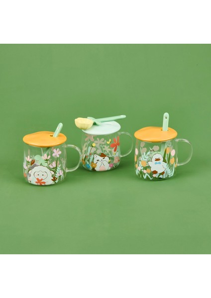 Kapaklı Kaşıklı Cam Kupa - Asorti fiyatları