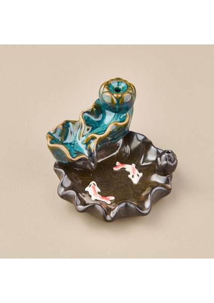 Seramik Geri Akış Buhurdanlık ve Tütsülük - Yeşil - 8X11 cm modelleri