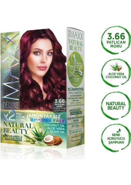 Natural Beauty Amonyaksız Saç Boyası 3.66 Patlıcan Moru modelleri