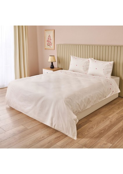Soft Elenya Çift Kişilik Nevresim Takımı - Beyaz