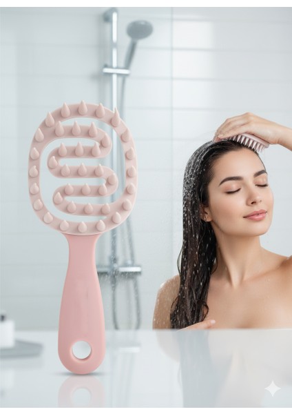Silikon Saç Masaj Tarağı – Saç Yıkama Tarağı Duşta Rahatlatıcı Yıkama ve Derin Temizlik Etkisi 722294