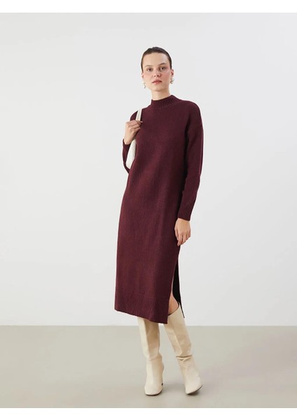 Yarım Balıkçı Yaka Kadın Triko Elbise (W5)