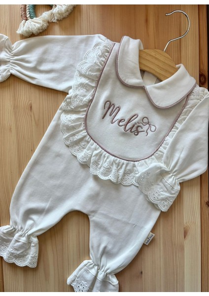 Isme Özel Nakışlı 6’lı Yeni Doğan Bebek Seti – Tulum, Battaniye, Yastık, Şapka, Puset Örtüsü