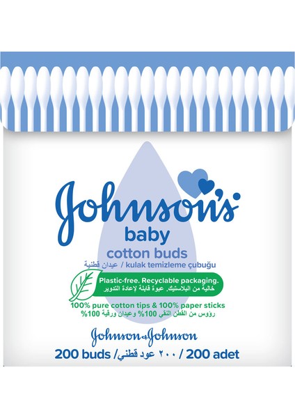 Johnson's Baby Kulak Çubuğu 200'LÜ 3 Adet