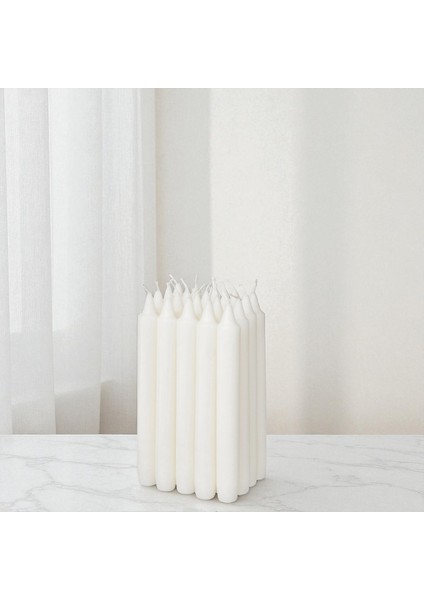 Kyandoru - Jubla Serisi Beyaz Şamdan Mumu (20'li Paket), 22 Cm, ~ 6,5 Saat, Kokusuz, Kaliteli, Sert fiyatları