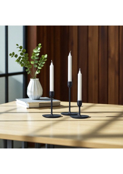 Kyandoru - Jubla Serisi Beyaz Şamdan Mumu (20'li Paket), 22 Cm, ~ 6,5 Saat, Kokusuz, Kaliteli, Sert