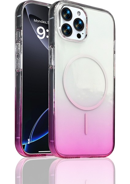 iPhone 16 Pro Kılıf Rainbow Renkli Septik Manyetik Şarj Kapak