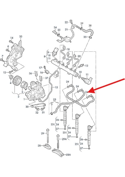 04B130235B Enjektör Geri Dönüş Hortumu Audı A1-Vw Polo -Seat Ibiza - Skoda Fabıa 1.4tdı modelleri
