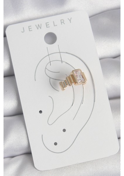 Hediye Takı için Kadın Küpe Sarı Pirinç Kare Zirkonlu Kıkırdaklı fiyatları