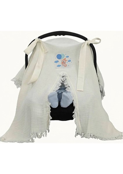 Balon Tavşan Isme Özel 6'lı Yenidoğan Set %100 Pamuk Tulum Battaniye Şapka Yastık Puset Örtü Eldivn