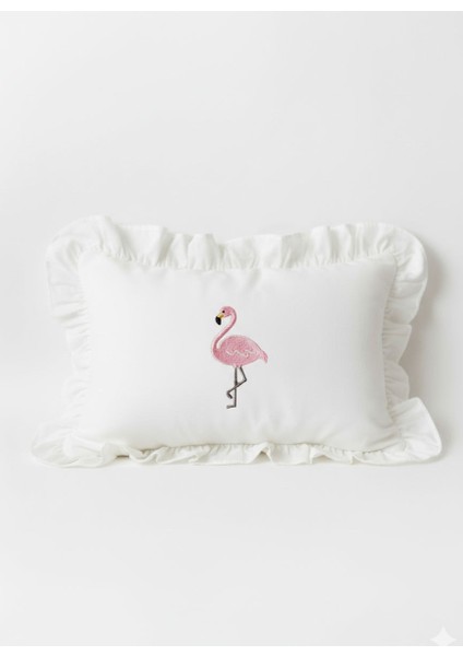 Flamingo Nakış Isme Özel 6'lı Bebek Set %100 Pamuk Tulum Battaniye Şapka Eldiven Puset Örtü Yastık