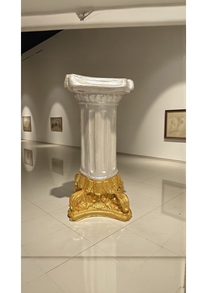 Dekoratif 53 cm Parlak Inci ve Gold 2 Renk Roma Sütun Ev Bahçe Balkon Dekorasyon Modern Heykel Biblo fiyatları