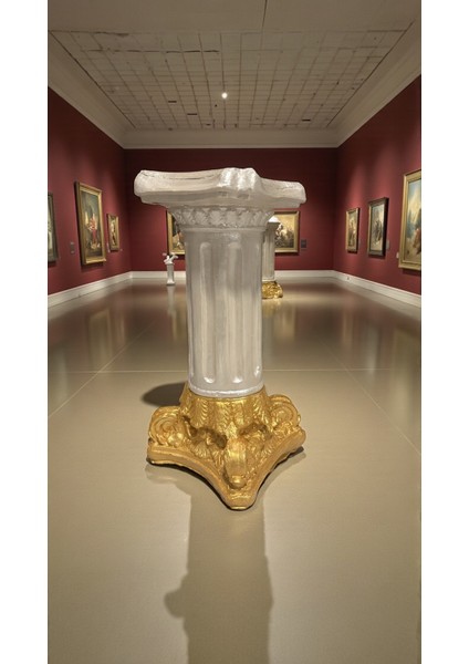 Dekoratif 53 cm Parlak Inci ve Gold 2 Renk Roma Sütun Ev Bahçe Balkon Dekorasyon Modern Heykel Biblo modelleri