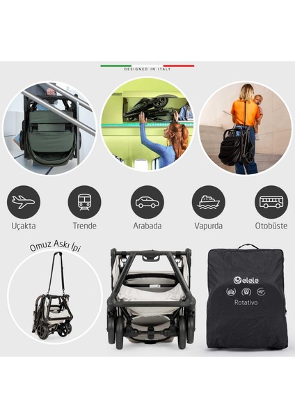 Rotativo Çift Yönlü Kabin Tipi Travel Bebek Arabası Bej fiyatları