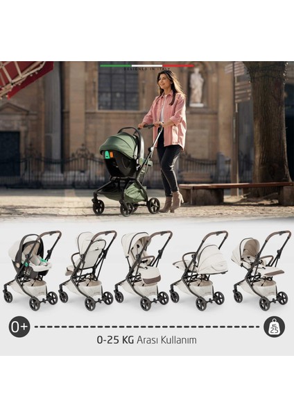 Rotativo Çift Yönlü Kabin Tipi Travel Bebek Arabası Bej fırsatları