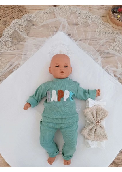 Litaetrend Yenidoğan Teri Cotton Taç Nakışlı Prizma Taş Kundak Bebek Battaniyesi Bej fırsatları