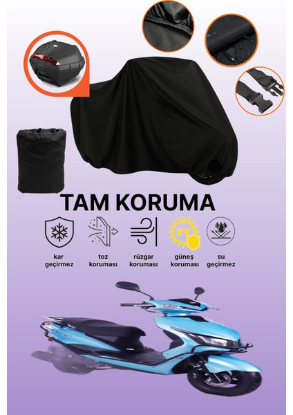 Siyah Arka Çanta Uyumlu Rks Blazer 50 Xr Max Uyumlu Motosiklet Brandası, Koruyucu Örtü