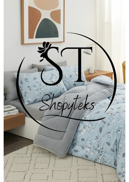 Çift Kişilik Çiçekli Welsoft Uyku Seti Çift Taraflı 195X215 (Polarlı)