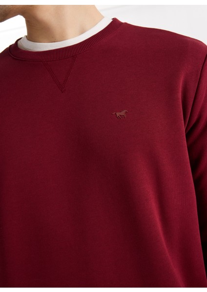 Bisiklet Yaka Bordo Erkek Sweatshırt M4WM-SWT-1982 fırsatları
