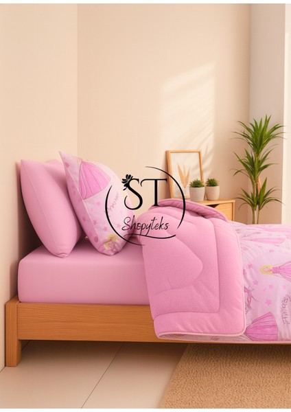 Tek Kişilik Prenses Desenli Çift Taraflı Wellsoft Yorgan (Yorgan+Yastık Kılıfı) fırsatları