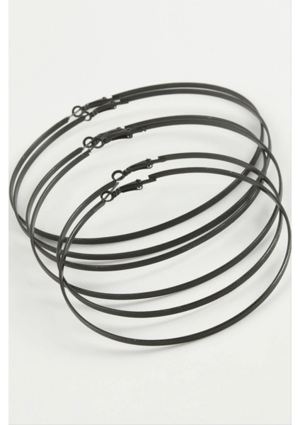 Düz Metal Halka Küpe 6 Adet