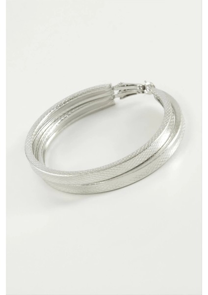 Ezme Noktalı Halka Küpe 5 cm