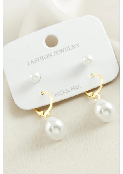 4 Adet Damla Inci Küpe