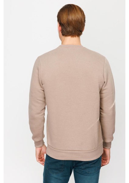 Erkek Camel Bisiklet Yaka Sweatshirt modelleri