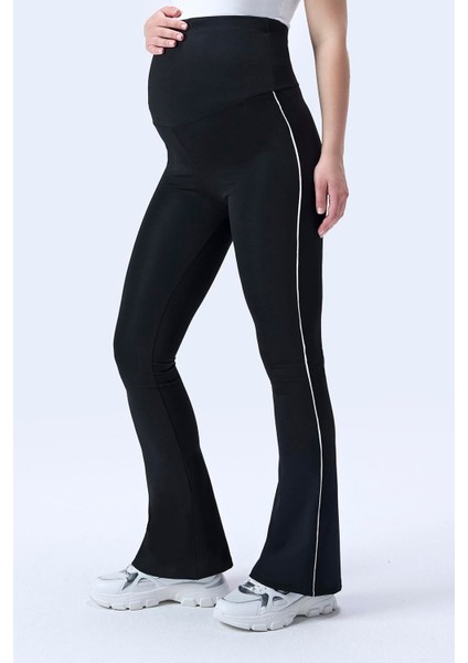 Imaj 437 Siyah Renk Toparlayıcı ve Extra Esnek Etkili Yüksek Bel Ispanyol Paça Hamile Tayt modelleri