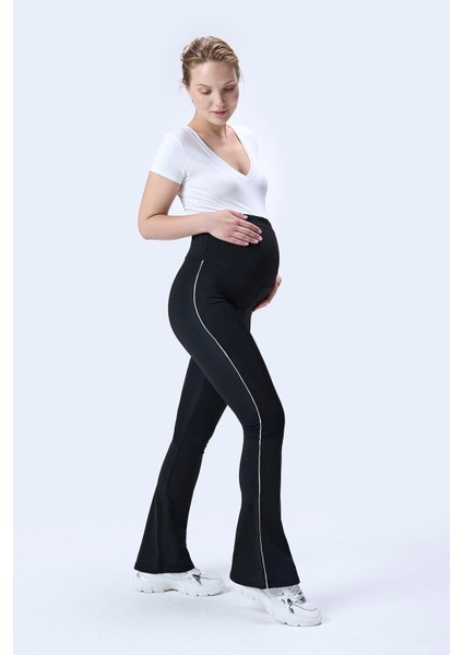 Imaj 437 Siyah Renk Toparlayıcı ve Extra Esnek Etkili Yüksek Bel Ispanyol Paça Hamile Tayt fırsatları