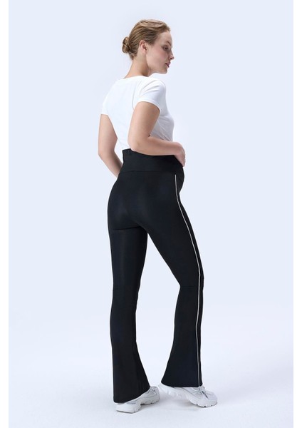 Imaj 437 Siyah Renk Toparlayıcı ve Extra Esnek Etkili Yüksek Bel Ispanyol Paça Hamile Tayt indirimleri