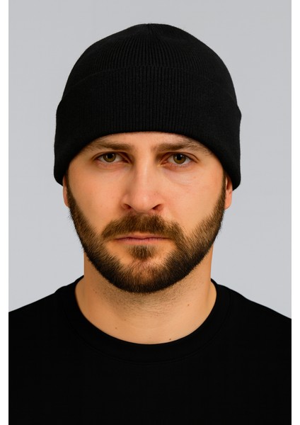 Unisex Triko Örgü Spor Katlamalı Bere Standart