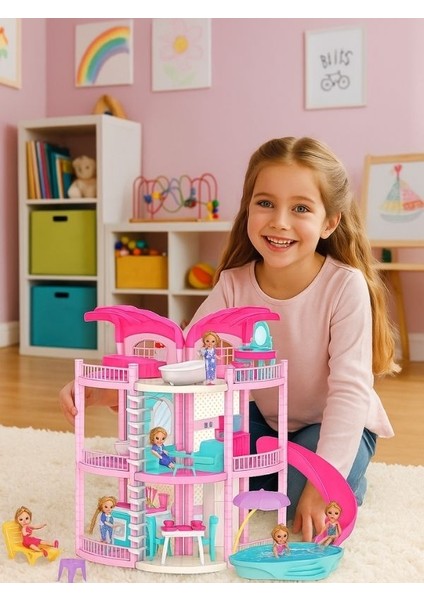 Bella’nın Masal Villası-Bella’nın Rüya Evi +3 Yaş 3 Katlı Bebek Oyun Seti