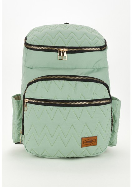 Nakışlı Bondit Hafif Kumaş Anne Bebek Bakım Çantası Termoslu Biberon Cepleri