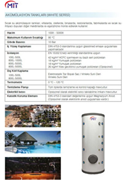 200 Lt Termosifon Akümülasyon Tankı 10 Bar Basınç Kapasitesi ile Güçlü Performans indirimleri