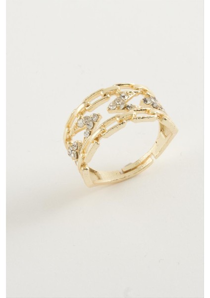 Zincir Şekilli Zirkon Taşlı Yüzük