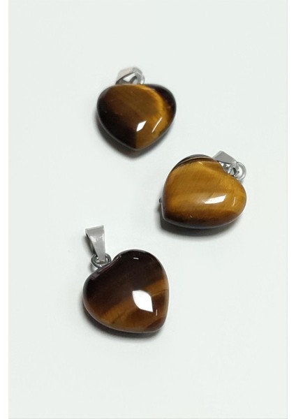 Kaplangözü Kalpli Doğaltaş Kolye Ucu Küçük 1,5 cm