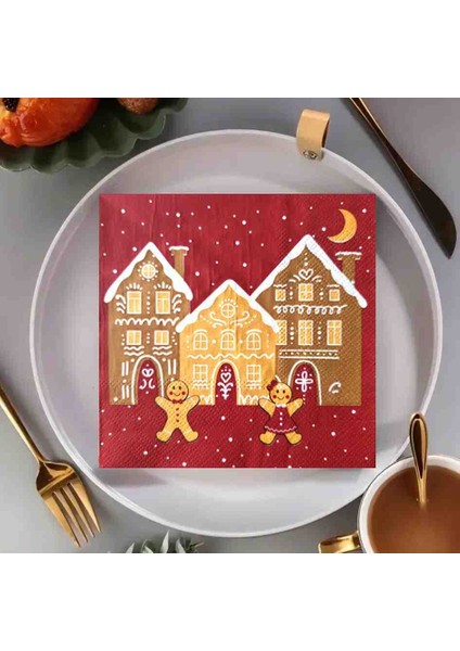 Kurabiye Adam Happy New Year Kağıt Peçete 20'li